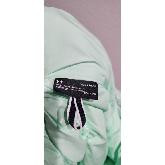 Under Armour Girls Coldgear Green Soft Faux Fur Jacket YMD/M - Picture 6 of 10